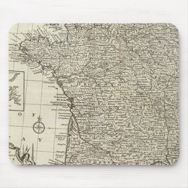 Karte von Frankreich 2 Mousepad (Vorne)