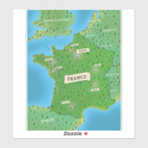 Karte von Frankreich Aufkleber