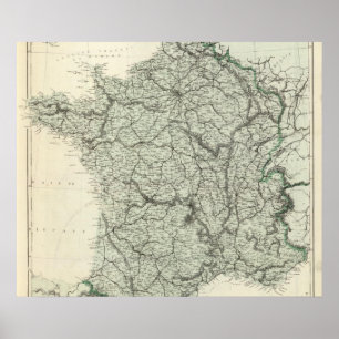 Karte von Frankreich Poster