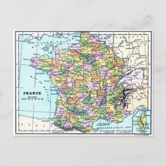 Karte von Frankreich - Postkarte