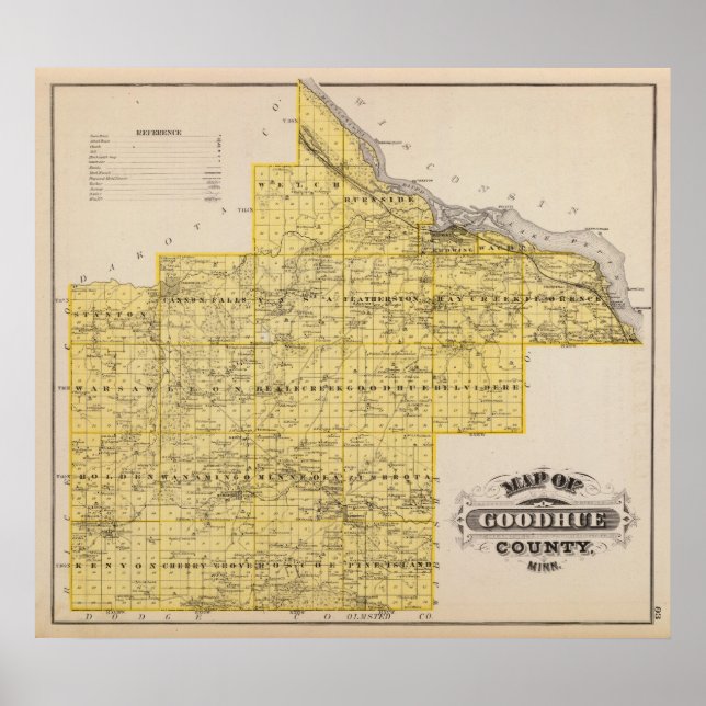 Karte von Goodhue Landkreis, Minnesota Poster (Vorne)