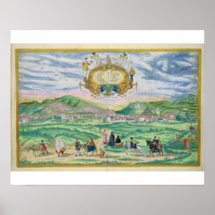 Karte von Granada, von "Civitates Orbis Terrarum" Poster