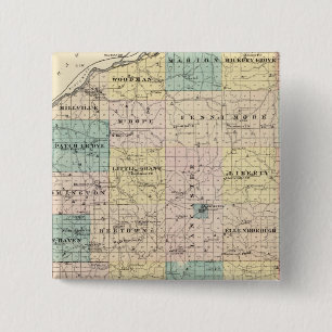 Karte von Grant Landkreis und Dorf Lancaster Button