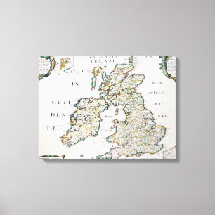 Karte von Großbritannien und Irland, veröffentlich Leinwanddruck