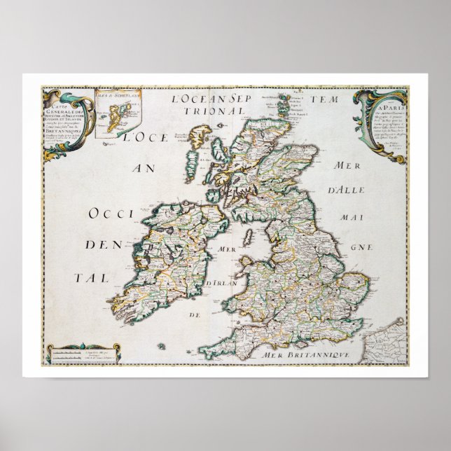 Karte von Großbritannien und Irland, veröffentlich Poster (Vorne)