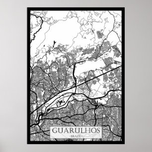 Karte von Guarulhos, Brasilien Poster