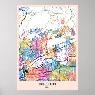 Karte von Guarulhos, Brasilien Poster