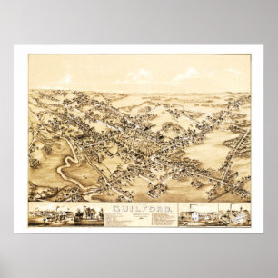 Karte von Guilford, Connecticut von 1881 Poster