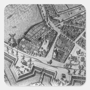 Karte von Hamburg Quadratischer Aufkleber