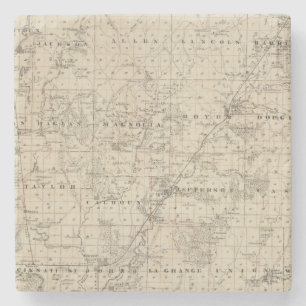 Karte von Harrison County, Staat von Iowa Steinuntersetzer