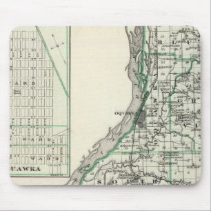 Karte von Henderson Landkreis und Oquawka Mousepad