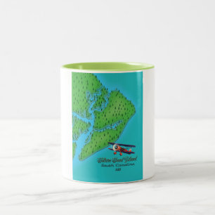 Karte von Hilton Head Island South Carolina Zweifarbige Tasse