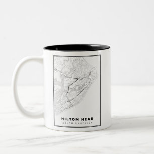 Karte von Hilton Head Island Zweifarbige Tasse