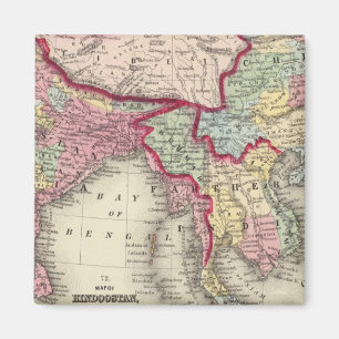Karte von Hindoostan, weiter Indien, China und Tib Magnet