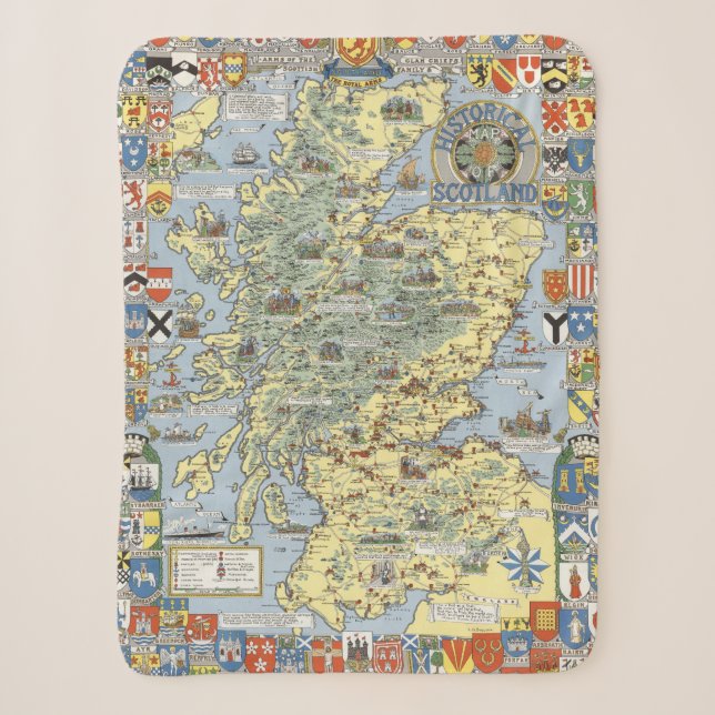 Karte von historischem Schottland Sherpadecke (Vorderseite)