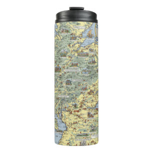 Karte von historischem Schottland Thermosbecher