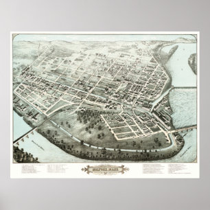 Karte von Holyoke, Messe von 1877 Poster