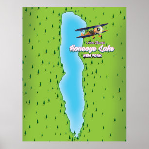 Karte von Honeoye Lake New York Poster