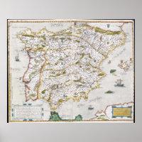 Karte von Iberia aus dem 16. Jahrhundert