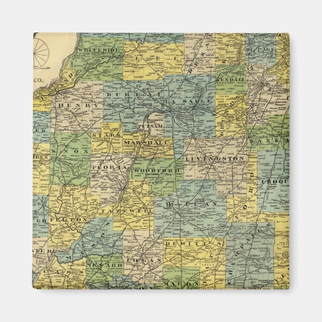 Karte von Illinois 2 Magnet (Vorne)