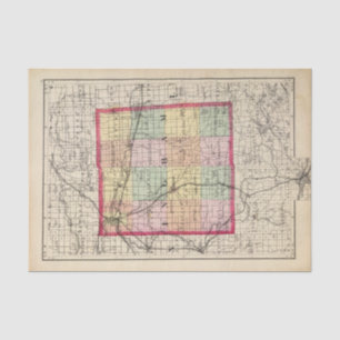 Karte von Ingham County, Michigan Seidenpapier