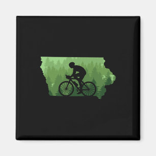 Karte von Iowa Mountainbike-Fahrer Mtb Radfahren B Magnet