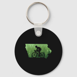 Karte von Iowa Mountainbike-Fahrer Mtb Radfahren B Schlüsselanhänger