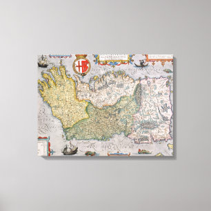 Karte von Irland Leinwanddruck