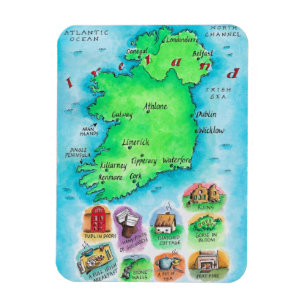 Karte von Irland Magnet