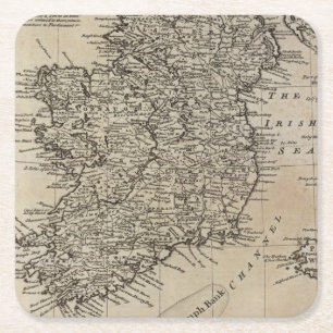 Karte von Irland Rechteckiger Pappuntersetzer