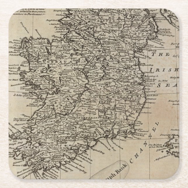Karte von Irland Rechteckiger Pappuntersetzer (Vorderseite)