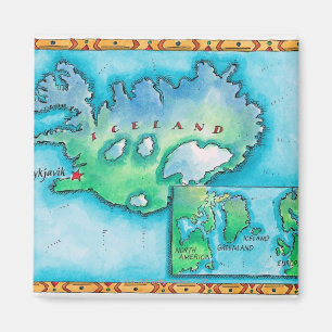 Karte von Island Magnet