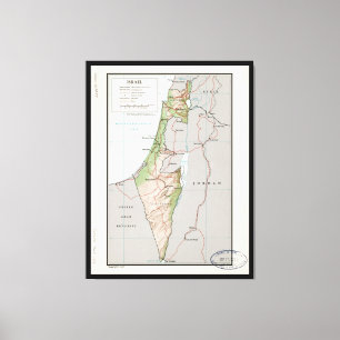 Karte von Israel (1967) Leinwanddruck