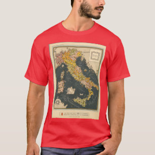 Karte von Italien Farbenfrohe kleine Karte mit Kra T-Shirt