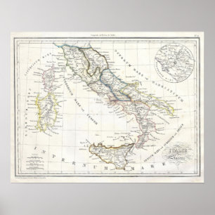 Karte von Italien in alte römische Zeiten Poster
