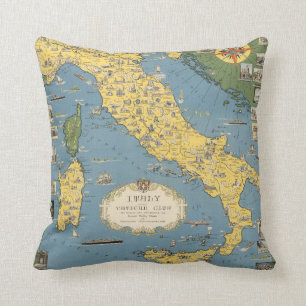Karte von Italien mit Vatikanstadt Kissen