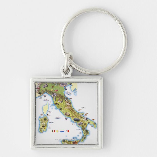 Karte von Italien Schlüsselanhänger (Vorne)