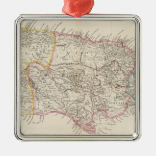 Karte von Jamaika Silbernes Ornament