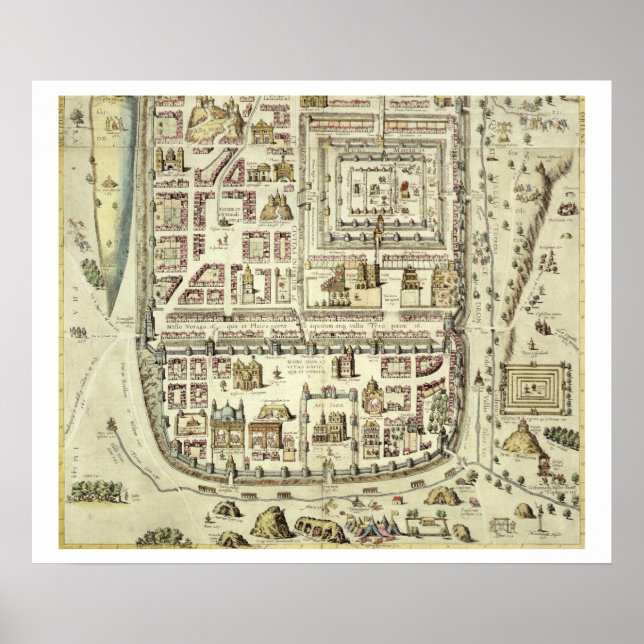 Karte von Jerusalem und Umgebung, aus "C Poster (Vorne)