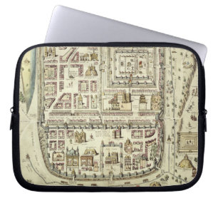 Karte von Jerusalem und von Umgebung, von 'C Laptopschutzhülle