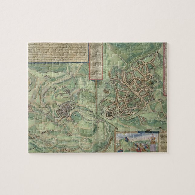 Karte von Jerusalem, von 'Civitates Orbis Terrarum (Horizontal)