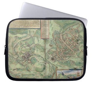 Karte von Jerusalem, von 'Civitates Orbis Terrarum Laptopschutzhülle