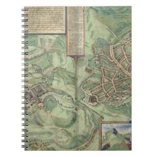 Karte von Jerusalem, von 'Civitates Orbis Terrarum Notizblock