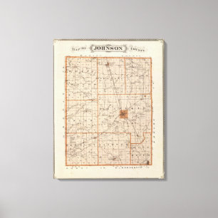 Karte von Johnson County Leinwanddruck
