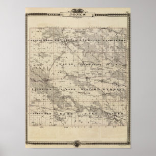 Karte von Jones Landkreis, Staat von Iowa Poster