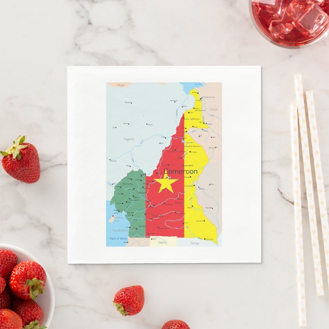 Karte von Kamerun Papier Napkins Serviette (Von Creator hochgeladen)