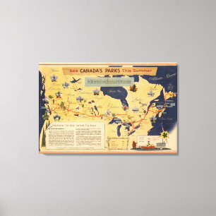 Karte von Kanada- - Kanadaparks Leinwanddruck