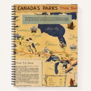 Karte von Kanada - Kanadas Parks Notizbuch