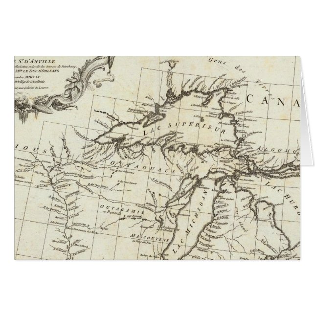 Karte von Kanada mit den Indianerdörfern (Vorderseite (Horizontal))