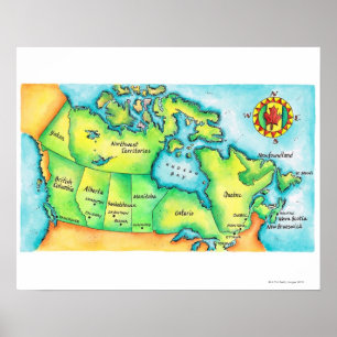 Karte von Kanada Poster